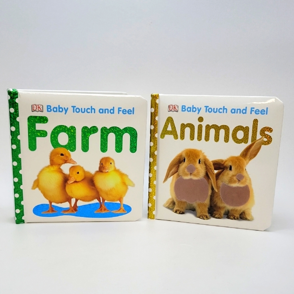 2 NEW Baby Touch And Feel Board Books: Farm And Animals